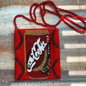 Vintage Hand Beaded Coca Cola Coin Purse❤️